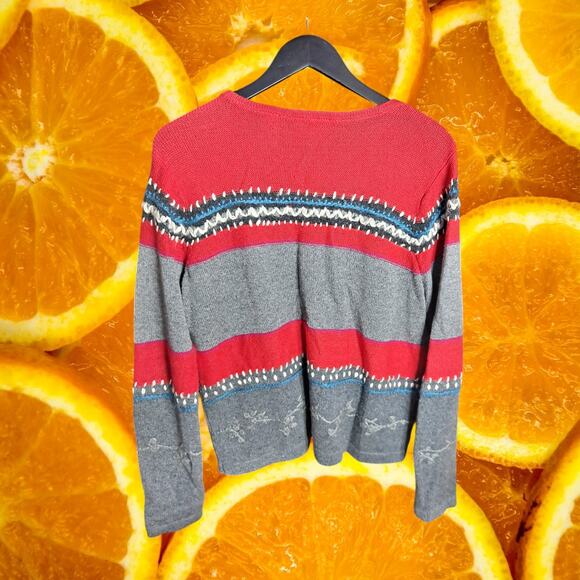 First Issue by Liz Claiborne Women's Vintage Floral Embroidered Sweater Size M - Picture 3 of 8